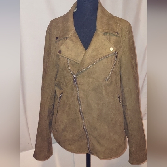 H&M Faux Suede Moto Style Jacket with Zipper details - Picture 1 of 14